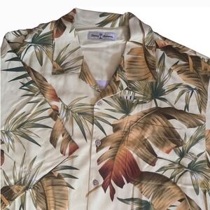 Tommy Bahama Hawaiian Tropical Summer Sun 100% Silk Button Down Shirt Size XL